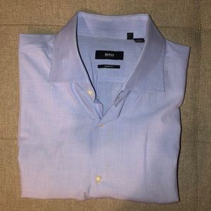 Hugo Boss Blue end-on-end Dress Shirt